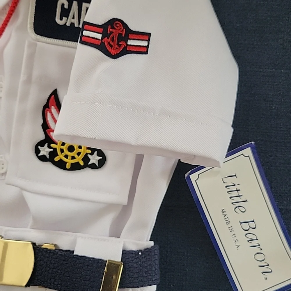 Vintage Little Baron Boat Captain White Sailing Ship Costume 2T